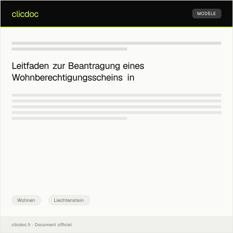 Dokumentvorschau: Beantragung eines Wohnberechtigungsscheins — Wohnen, Liechtenstein