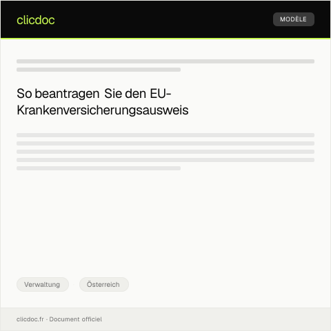 Dokumentvorschau: Beantragung eines EU-Krankenversicherungsausweises — Verwaltung, Österreich
