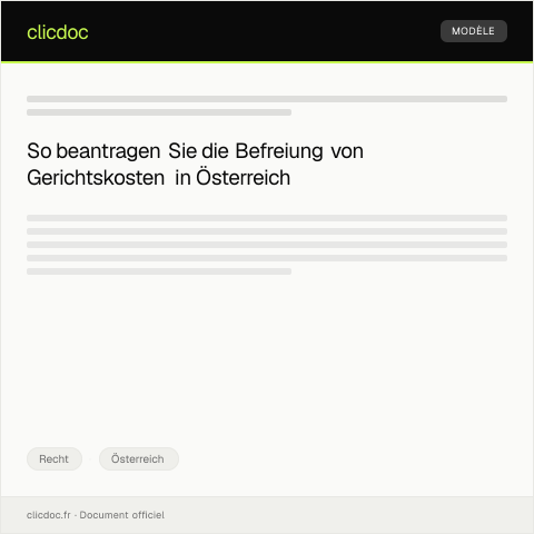 Dokumentvorschau: Befreiung von der Gerichtskostenpflicht — Recht, Österreich