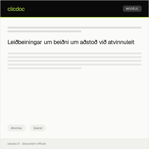 Document preview: Beiðni um aðstoð við atvinnuleit — Atvinna, Ísland