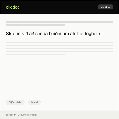 Document preview: Beiðni um afrit af eignaskráningu á lögheimili — Stjórnsýsla, Ísland