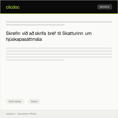 Document preview: Beiðni um að fá afrit af hjúskapasáttmála — Stjórnsýsla, Ísland