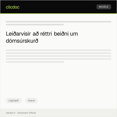 Document preview: Beiðni um dómsúrskurð um réttindi barna — Lögfræði, Ísland