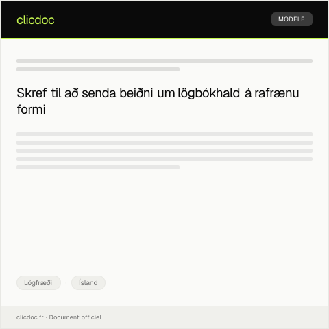 Document preview: Beiðni um lögbókhald á rafrænu formi — Lögfræði, Ísland