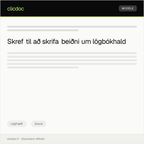 Document preview: Beiðni um lögbókhald vegna erfðaskipta — Lögfræði, Ísland