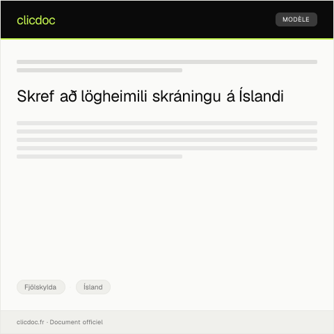 Document preview: Beiðni um lögheimili skráningu — Fjölskylda, Ísland
