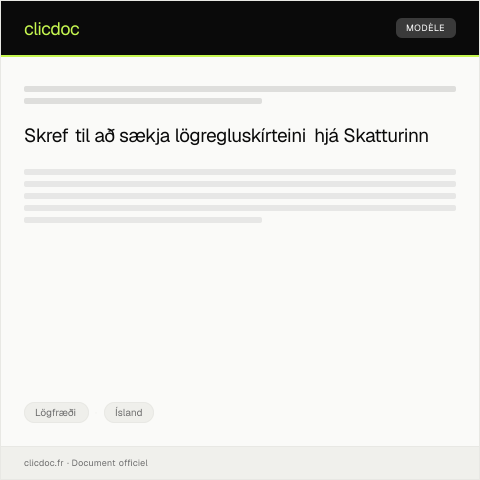 Document preview: Beiðni um lögregluskírteini — Lögfræði, Ísland