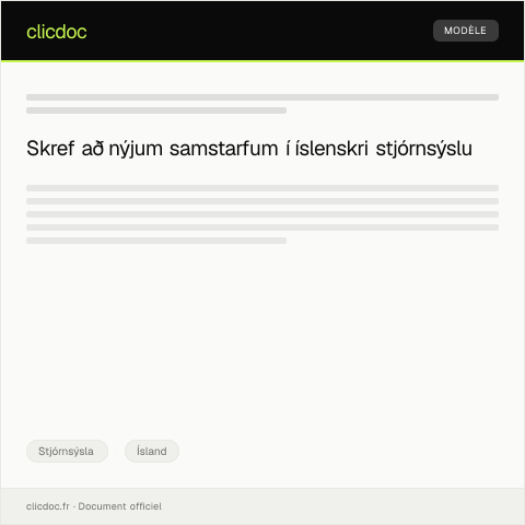 Document preview: Beiðni um samstarf við mennta- og stjórnmálastofnanir — Stjórnsýsla, Ísland