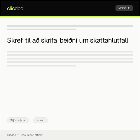 Document preview: Beiðni um staðfestingu á skattahlutfalli — Stjórnsýsla, Ísland