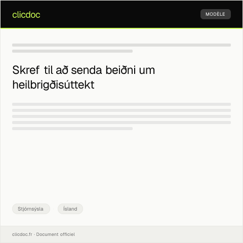 Document preview: Beiðni um tíma í heilbrigðisúttekt — Stjórnsýsla, Ísland