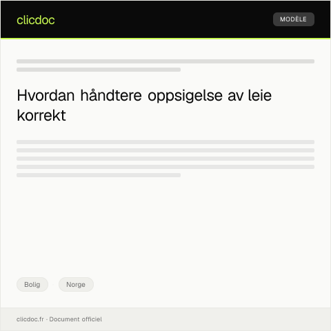 Document preview: Bekreftelse av oppsigelse av leie — Bolig, Norge