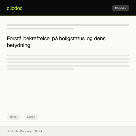 Document preview: Bekreftelse på boligstatus — Bolig, Norge