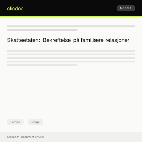 Document preview: Bekreftelse på familierelasjon — Familie, Norge