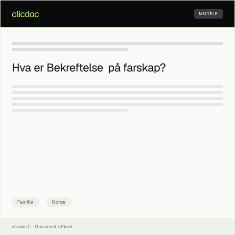 Document preview: Bekreftelse på farskap — Familie, Norge