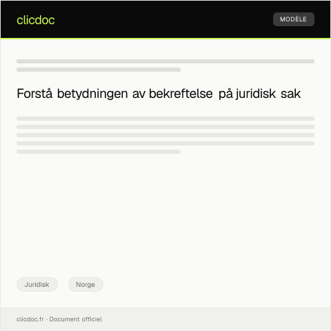 Document preview: Bekreftelse på juridisk sak — Juridisk, Norge