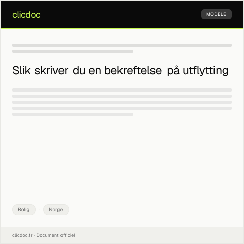 Document preview: Bekreftelse på utflytting — Bolig, Norge