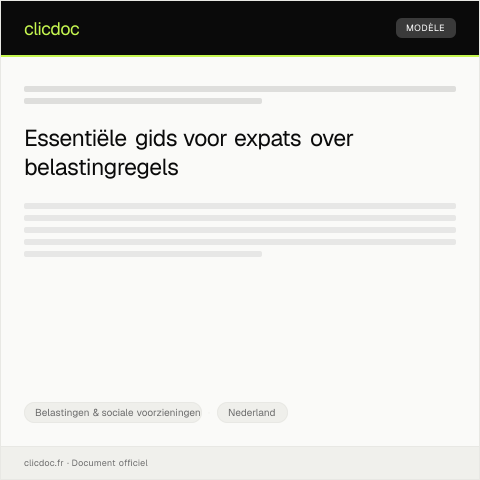 Documentvoorvertoning: Informatie over belastingregels voor expats — Belastingen & sociale voorzieningen, Nederland