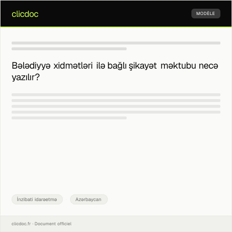 Document preview: Bələdiyyə xidmətlərinin keyfiyyətinə dair şikayət — İnzibati idarəetmə, Azərbaycan