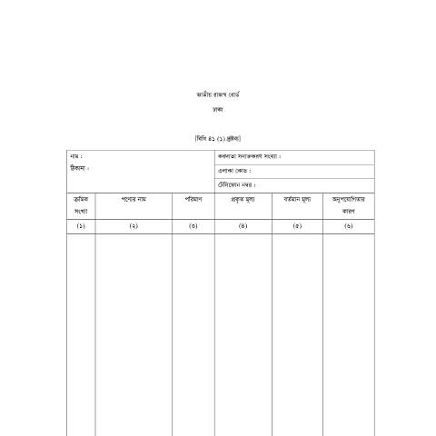 Document preview: 36 — vat_form, বাংলাদেশ (CERFA n°36)