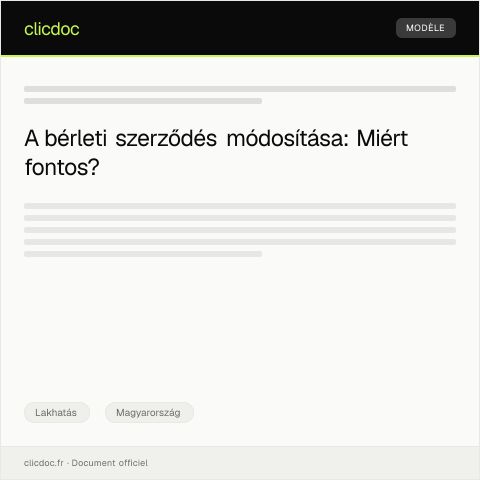 Document preview: Bérleti szerződés módosítási kérelmet — Lakhatás, Magyarország