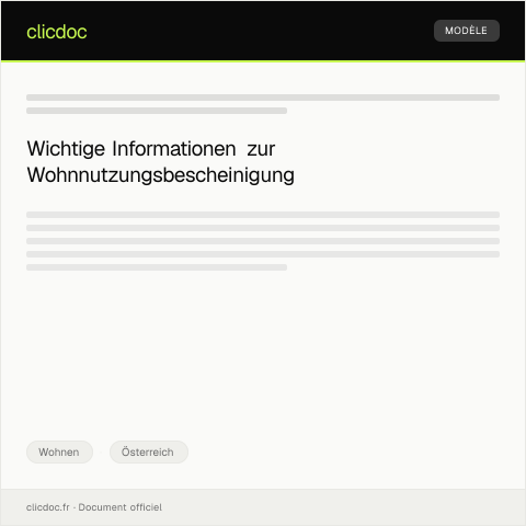 Dokumentvorschau: Bescheinigung über die Nutzung der Wohnung für das Sozialamt — Wohnen, Österreich