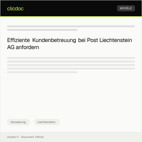 Dokumentvorschau: Beschwerde wegen unzureichender Kundenbetreuung bei der Post Liechtenstein AG — Verwaltung, Liechtenstein