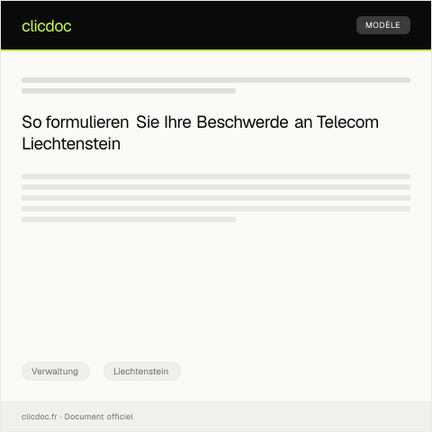 Dokumentvorschau: Beschwerde über unzureichende Serviceleistung bei Telecom Liechtenstein — Verwaltung, Liechtenstein