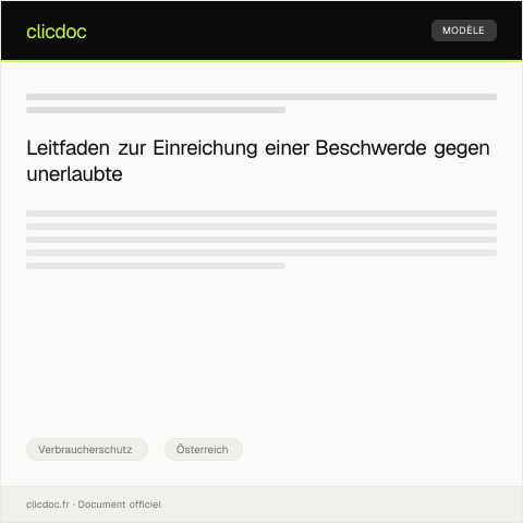 Dokumentvorschau: Beschwerde wegen unerlaubter Werbung im Internet — Verbraucherschutz, Österreich