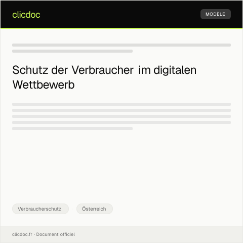 Dokumentvorschau: Beschwerde wegen unlauteren Wettbewerbs im Fernabsatz — Verbraucherschutz, Österreich