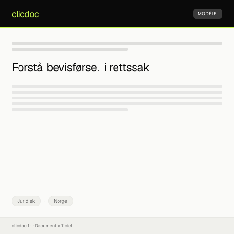 Document preview: Bevisførsel i rettssak — Juridisk, Norge