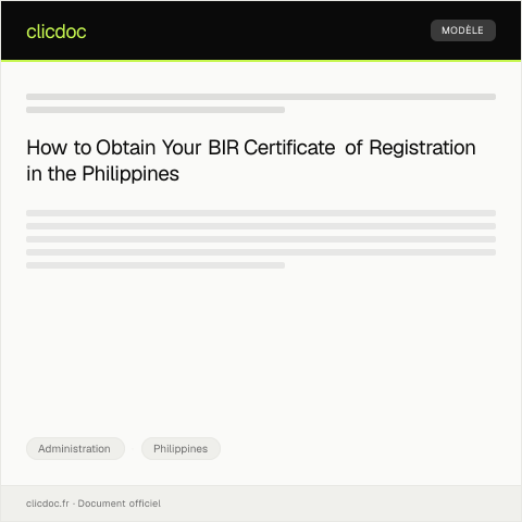 Document preview: Request for Issuance of BIR Certificate of Registration (COR) for New Business — Administration, Philippines
