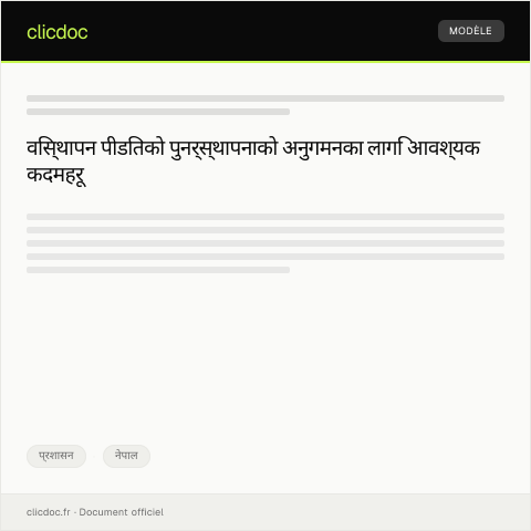 Document preview: विस्थापन पीडितको पुनर्स्थापनाको अनुगमन २०७९ — प्रशासन, नेपाल