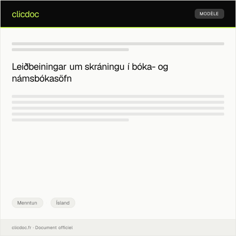 Document preview: Bóka- og námsbókasöfn - innskráning og aðgangur — Menntun, Ísland