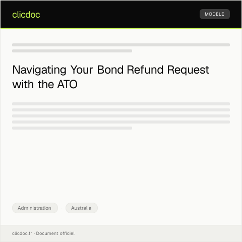Document preview: Request for Bond Refund Following Tenancy Ending — Administration, Australia