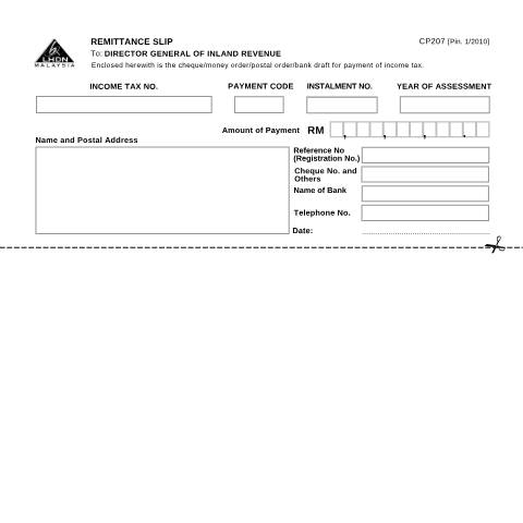 Document preview: Form CP207 — Other Forms, Malaysia (CERFA n°CP207)