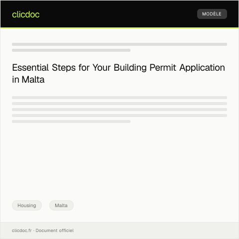 Document preview: Application for a Building Permit — Housing, Malta
