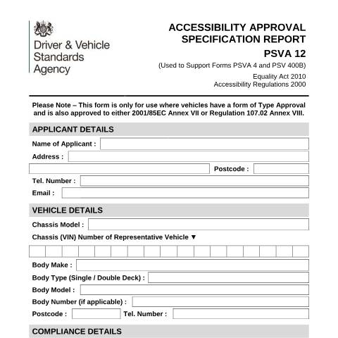 Document preview: Bus and coach accessibility type-approval: specification report — Driver and Vehicle Standards Agency, United Kingdom