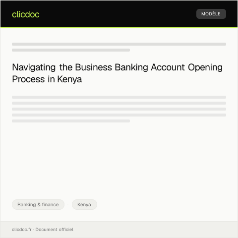 Document preview: Application for Business Banking Account Opening (Form BK-BUS007) — Banking & finance, Kenya