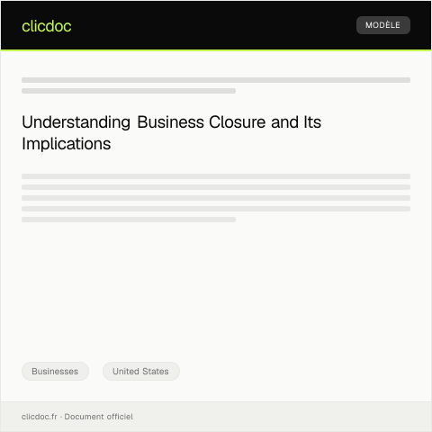 Document preview: Business Dissolution or Closure Notice — Businesses, United States