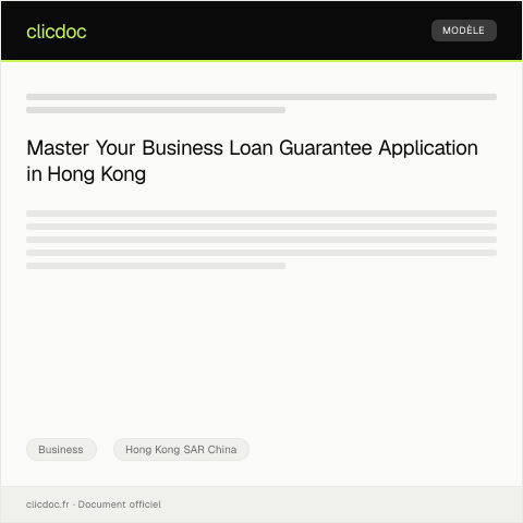 Document preview: Application for Business Loan Guarantee Scheme / 商業貸款擔保計劃申請 — Business, Hong Kong SAR China