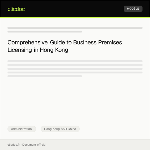 Document preview: Application for Business Premises Licensing / 商業場所牌照申請 — Administration, Hong Kong SAR China