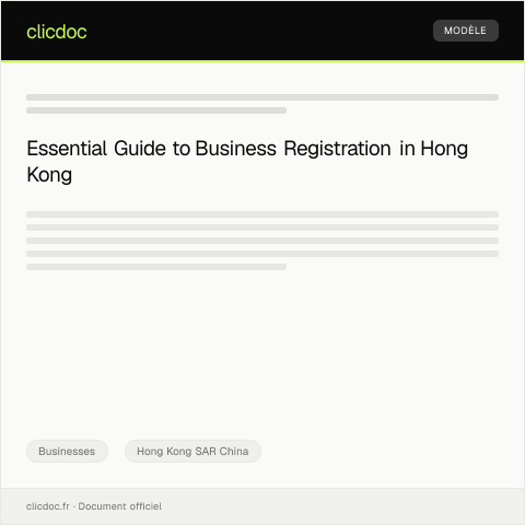 Document preview: Business Registration Application / 商業登記申請 — Businesses, Hong Kong SAR China