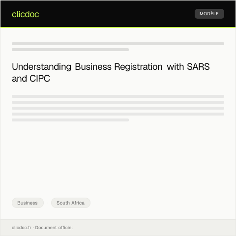 Document preview: Business Registration via CIPC Online Portal — Business, South Africa
