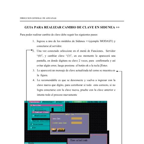 Vista previa del documento Guía para realizar cambio de clave en SIDUNEA — Manual, El Salvador (CERFA n°PMHDC8302)