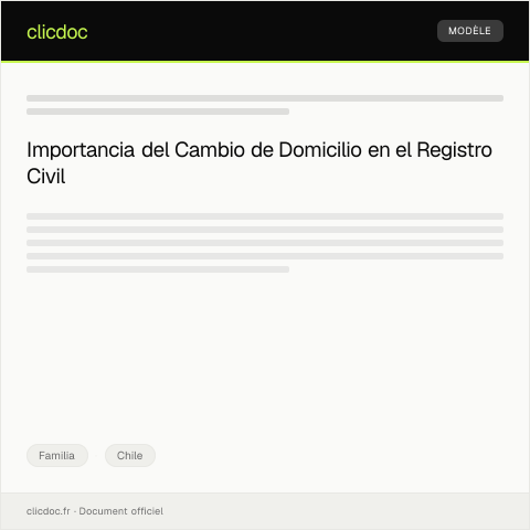 Vista previa del documento Cambio de domicilio en el Registro Civil — Familia, Chile