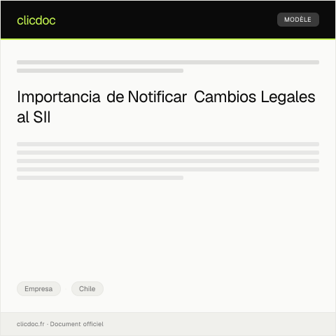 Vista previa del documento Cambios en la Representación Legal de la Empresa — Empresa, Chile