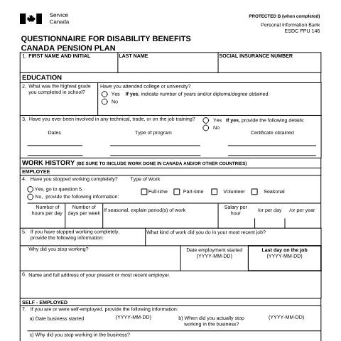 Document preview: Belgium/Canada Agreement - Application for CPP Disability Benefits — Income Security Programs, Canada (CERFA n°ISP5053-BEL)