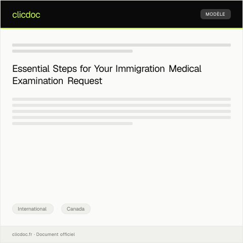 Document preview: Canadian Immigration Medical Examination Request / Demande d'examen médical pour immigration — International, Canada