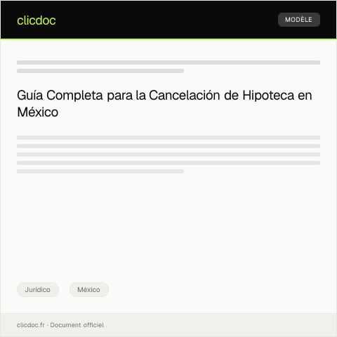Vista previa del documento Cancelación de hipoteca — Jurídico, México
