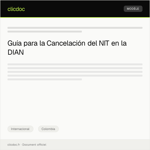 Vista previa del documento Trámite para la cancelación del NIT en caso de cierre de operaciones internacionales — Internacional, Colombia